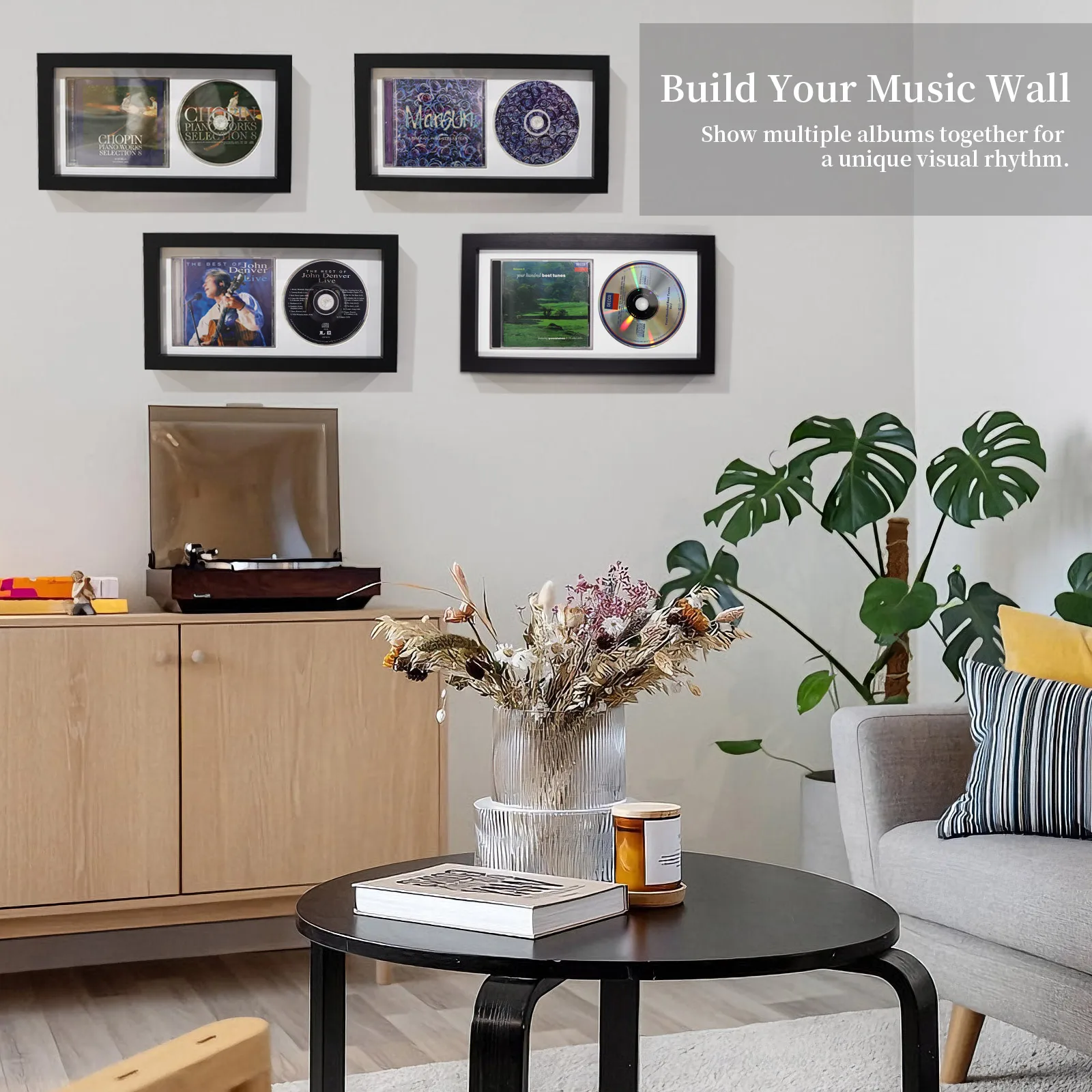현대식 CD 디스플레이 스탠드 사진 프레임 투명 CD 앨범 사진 프레임 CD 디스크 보관 홀더 가정 사무실 장식 CD 프레임