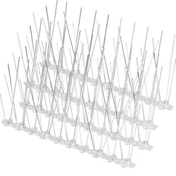 Stainless Steel Bird and Pest Repellent Spikes Set - 12 Pieces for Garden, Fence, and Roof (12Pcs)