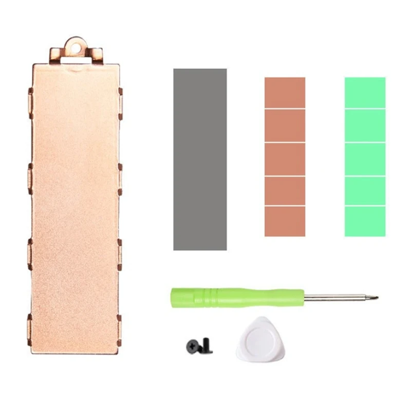 Copper M.2 SSD Heat Sink Radiator Silicone Thermal Pad M.2 SSD Hard Disk Cooling Heatsink for M2 2280 Easy Install