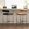 Scandinavian Bar Stool Industrial Chic Counter Height Stool with Backrest Modern Minimalist Kitchen Island Stool for Home/Cafe 1