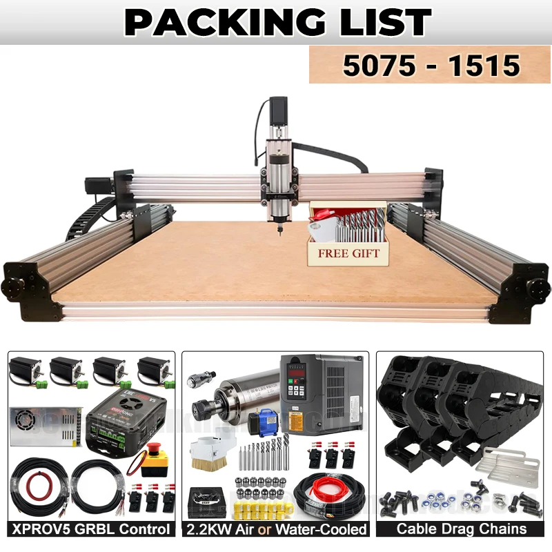 BulkMan3D WorkUltra V2.2 CNC 4-Axis Kit Tension System GRBL Controller 0.05mm Precision for Wood Metal Aluminum PCB Acylic Cut