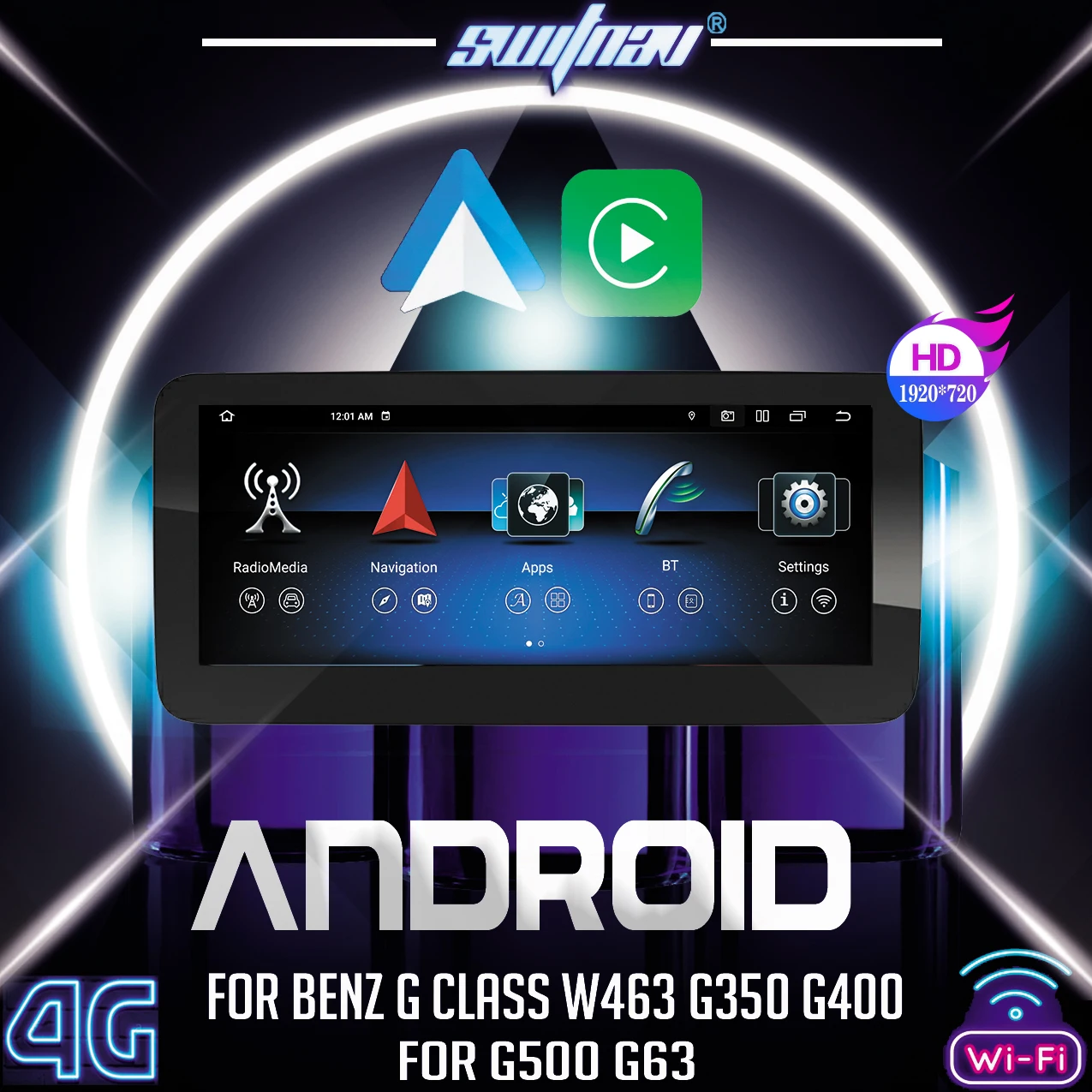 

SWITNAV FC100 Android Car Player multi-media For Benz G Class W463 G350 G400 G500 G63 car audio gps 4G Monitor