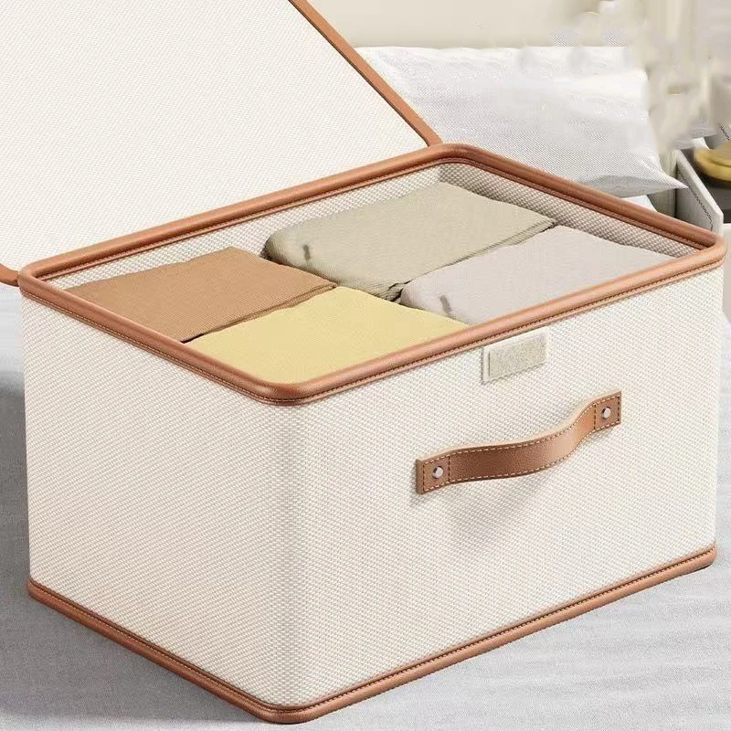 Oxford Cloth Flip-Top Dust-Proof Storage Box for Home and Bedroom Organization