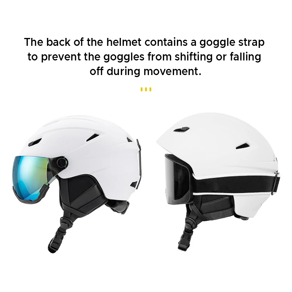 Integrated Ski Helmet Men and Women Snowboard Helmet with Removable Visor Goggles 5