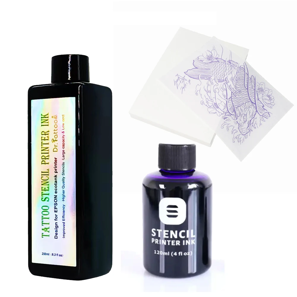 Tattoo Transfer Stencil Inkjet Printer Ink 4 and 8oz A4 Pacon Tracing Paper Thermal Transfer Paper 500pcs usb bt tattoo stencil printer thermal transfer