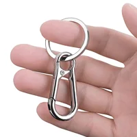 3/4Pcs Carabiner Clip Keychain Climbing Hook Stainless Steel Car Strong Carabiner Shape Keychain Accessories Metal KeyChain Ring 2