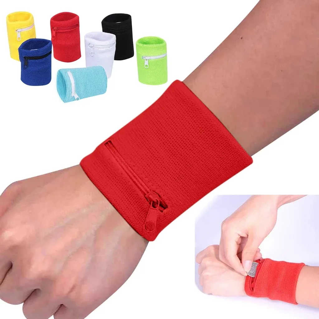 Braccialetto sportivo con cerniera, fascia antisudore, chiavi