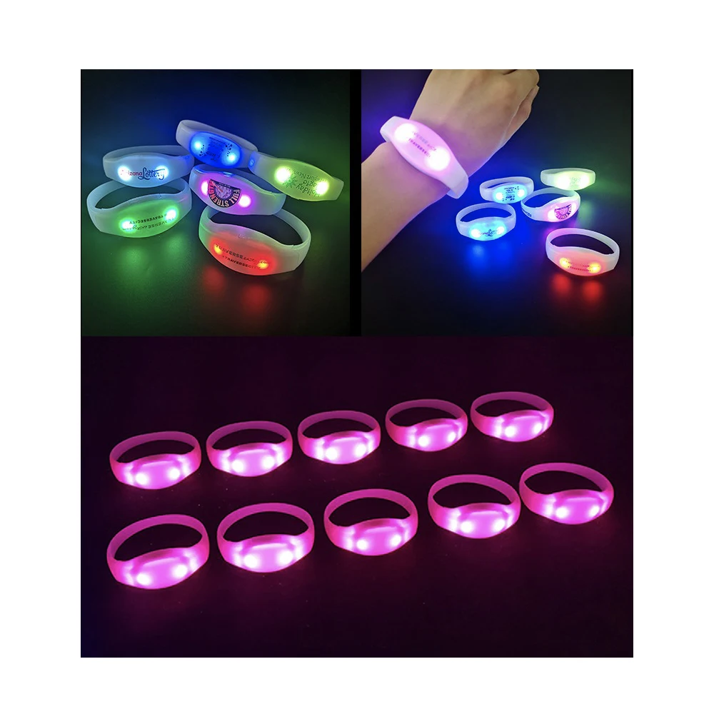 

20pcs RGB LED Light Voice Control Bracelet Bangle Sound Activated Wristbands for Party Rave Concert Carnival Favors Baby Shower