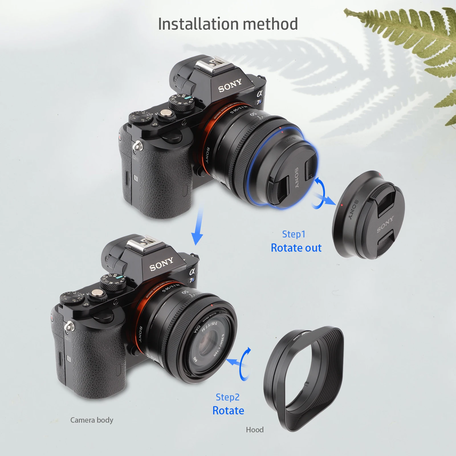 Haoge Metal Bayonet Square Lens Hood for Sony FE 40mm F2.5 G FE  