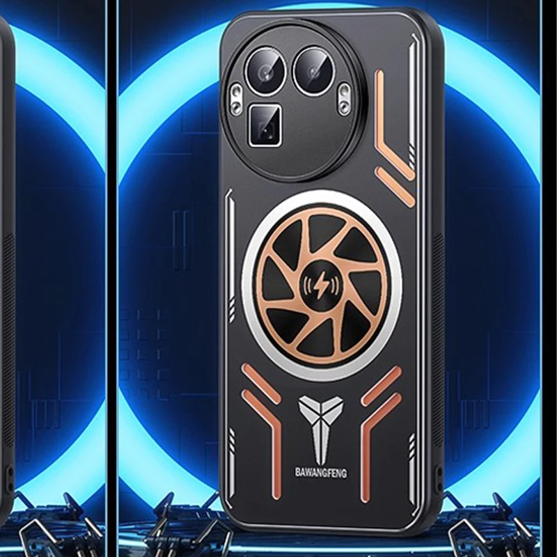 Magnetic Wireless Charging Heat Dissipation Case with Graphene Cooling and Red Copper Metal Cover