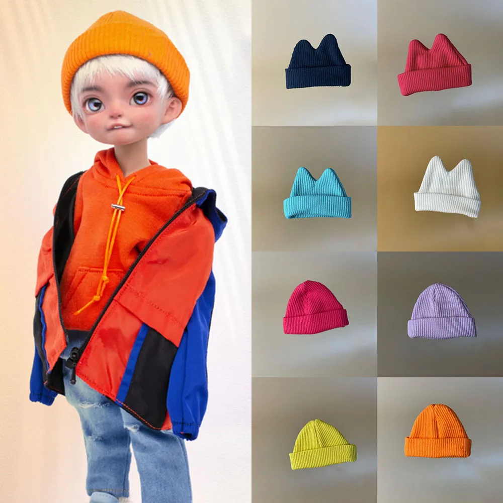 

Bjd//Soldier/Ob/Blythe/Imda Hat Fashion Candy Color Cap Knit Hat For Cartoon Diy Anime Action Figure Body
