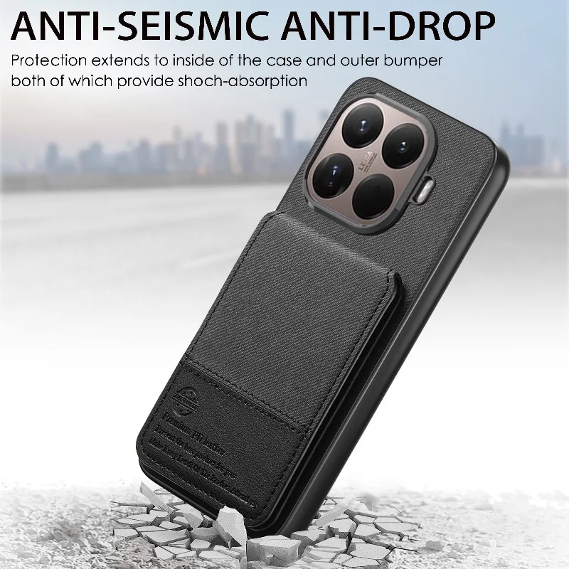 Premium PU Leather Flip Wallet Case with Card Slot and Stand – Magnetic Shockproof Bracket Cover