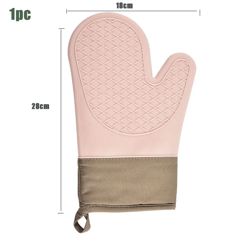 1PCS Oven Gloves Silicone Gloves High Temperature Resistant Anti-burn And Non-slip Kitchen Microwave Baking Dessert Tools