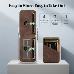 Vintage Leather Wallet with Magnetic Phone Holder and Card Slots (Brown)