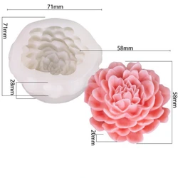 Peony Flower Ball Silicone Mold - 3D Floral Design for Creative Crafting & Baking (A)