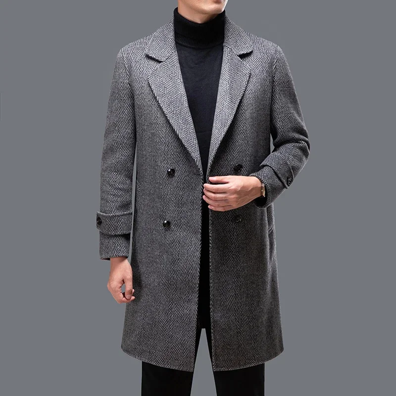 

KOLMAKOV 2023 new arrival winter Double-sided wool thicked trench coat men's smart casual woolen jackets full size M-XXXL