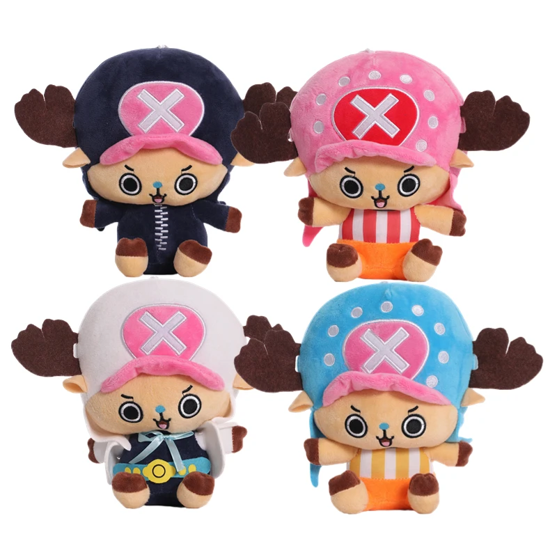 20cm One Piece Plush Stuffed Toys Tony Tony Chopper Cartoon Anime Figures Reindeer Model Pendant Cute Dolls Kids Birthday Gifts one piece anime character miniature weapons charlotte amande white fish 9cm value keychain peripheral samurai sword metal model