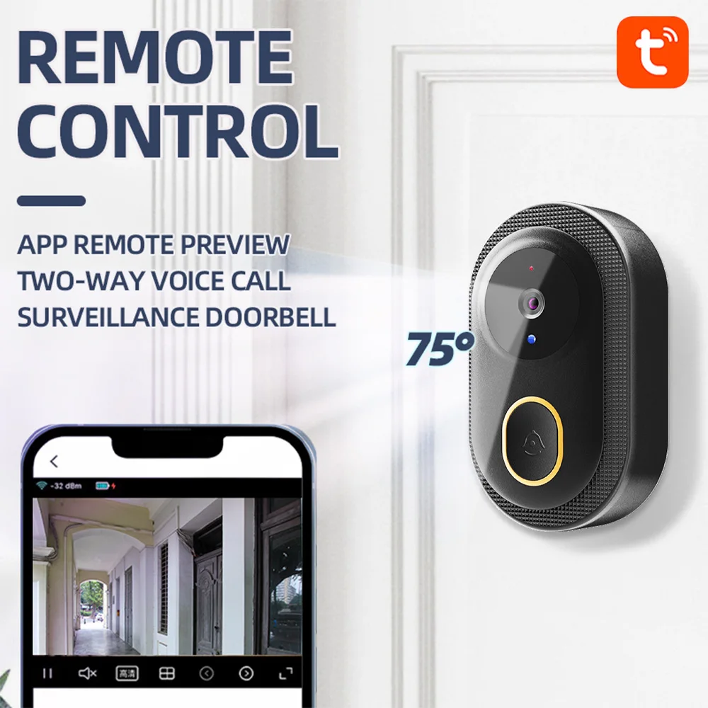 Smart Doorbell Ring Door Camera Infrared Night Viewing WiFi Wireless Video Bell Camera Rechargeable Video Intercom Doorbell