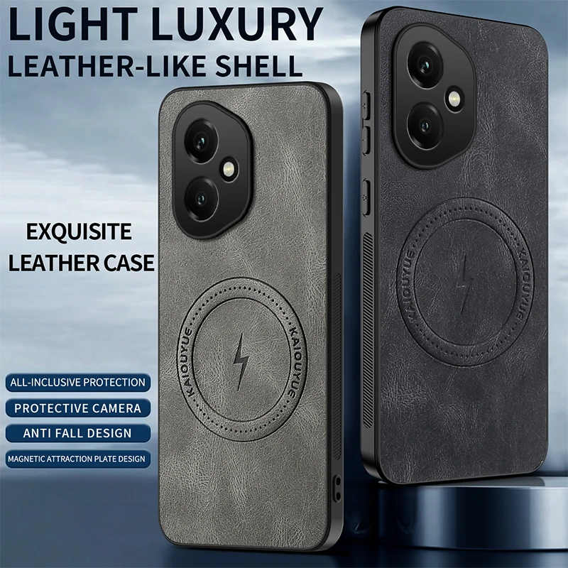 Luxury Leather Magnetic Matte Phone Case - Premium Business Style Back Cover