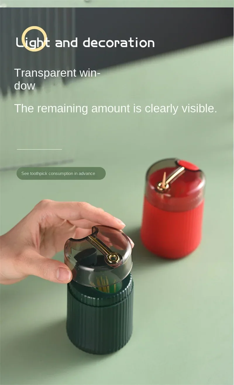 Pop-up Automatic Toothpick Dispenser Portable Plastic Toothpick Holder Container Creative Press  Toothpick Storage Box Organizer