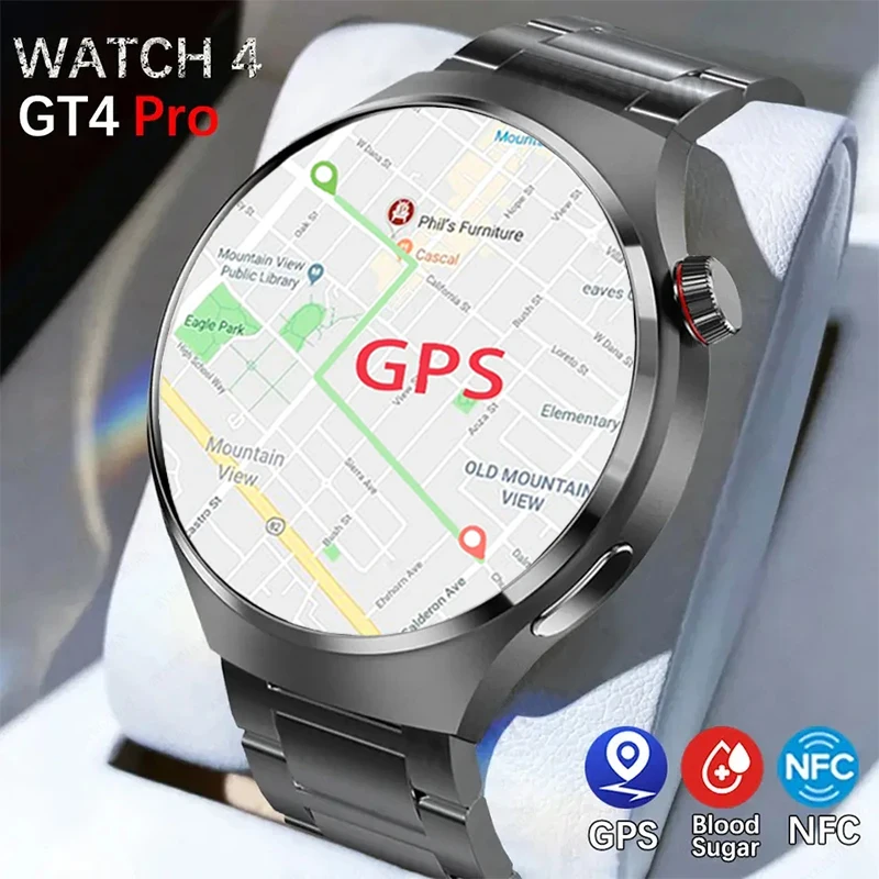 

Мужские Смарт-часы 2023 с GPS ДЛЯ Huawei Xiaomi GT4 PRO, экран 360*360 HD, измерение пульса, уровня сахара в крови, Bluetooth, Смарт-часы с вызовом