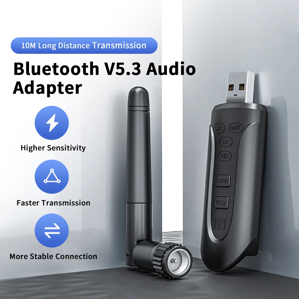 

Free Driver USB 5.3 Bluetooth Adapter BT 5.3 AUX 3.5mm Audio Adapter Speaker Transmitter Bluetooth Adapter for PC Smartphone