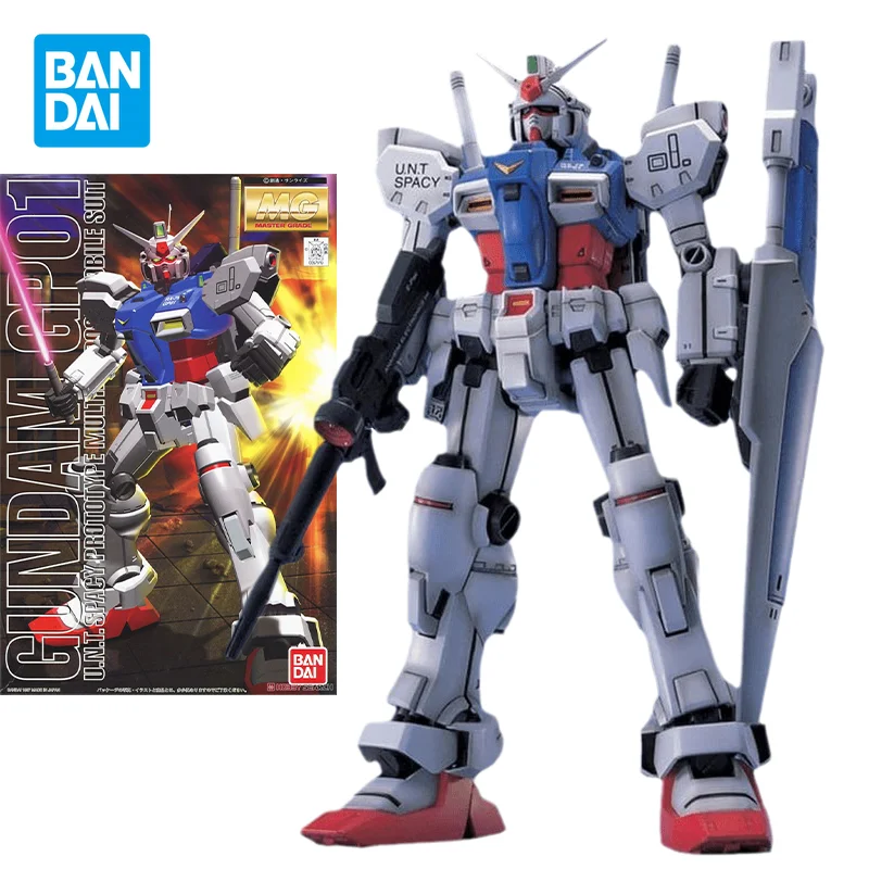 

Bandai Original Gundam Model Kit Anime Figure MG 1/100 RX-78 GP01 Action Figures Collectible Ornaments Toys Gifts for Kids