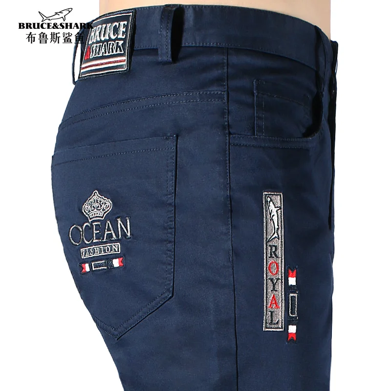 

New Men's Casual Pants Winter Thicken Stretch Cotton Bruce&Shark Luxury Straight Leg Golf Men Trousers Loose Style Big size 40
