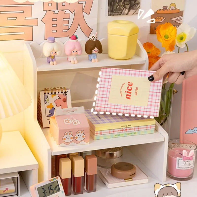Storage Racks Desktop Storage Rack Ins Student Dormitory Cosmetic Elevated Stationery Box Office Organizer File Tray Desk Accessories