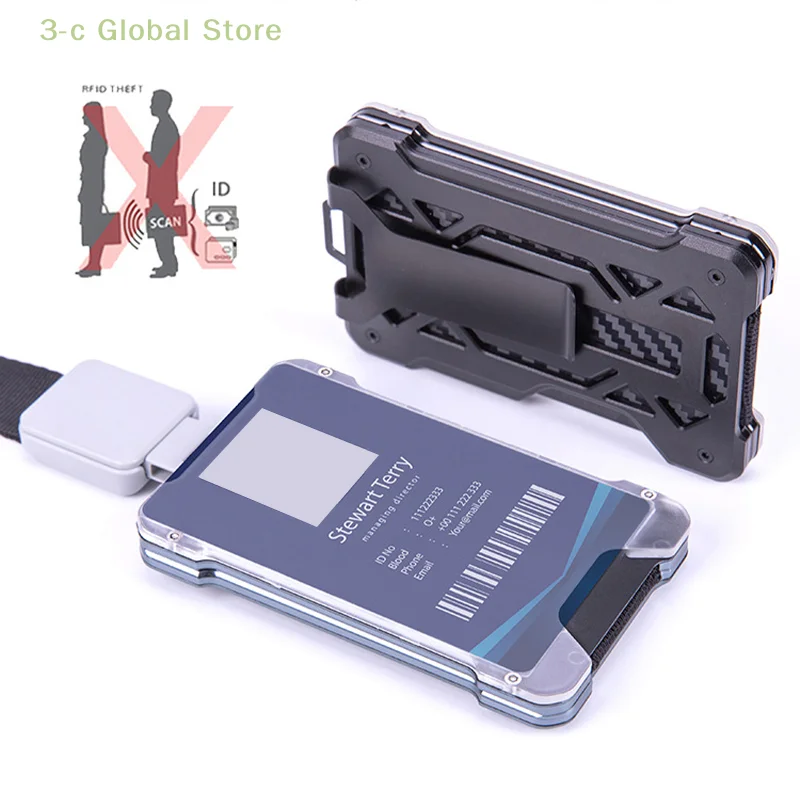 

Badge Holder Wallet Durable ID Card Holder with Lanyard Clip for Offices, School,Driver Licence, Holds 1-4 Cards