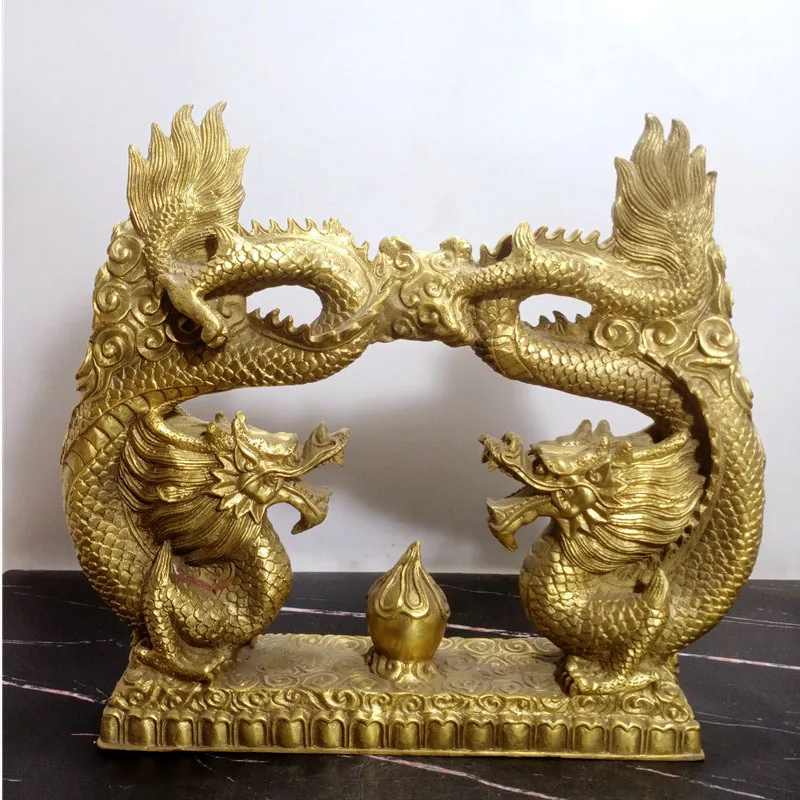 

Boy Meets Girl Bronze Statue Home Decoration Twelve Zodiac Animal Crafts Supply Brass Dragon