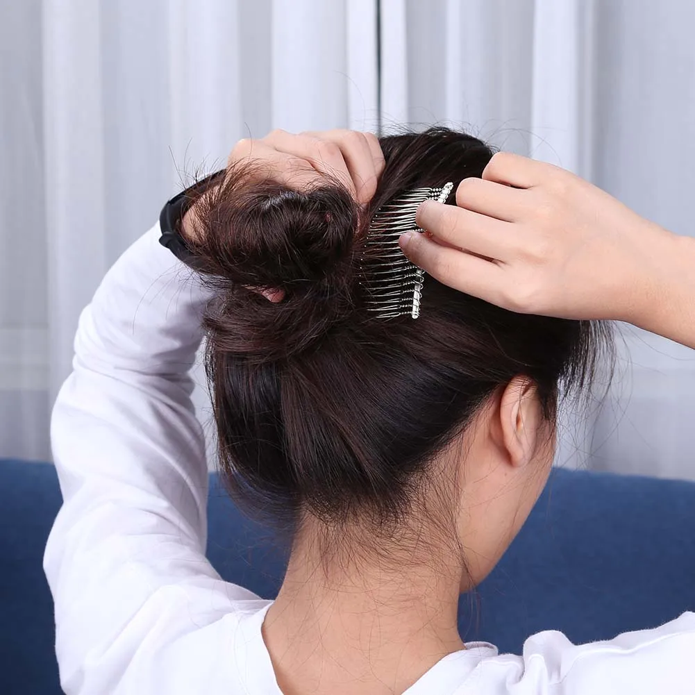 5pcs 포크 빗 클립 고급 헤어핀 웨딩 장식 신부 헤어 빗 금속 헤어 고정 빗 헤드웨어