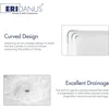 Bathroom Sink Rectangle 43" x 16", Two Hole Vitreous Ceramic Vessel Sink, Countertop & Wall Mount, with Overflow, Glossy White 4