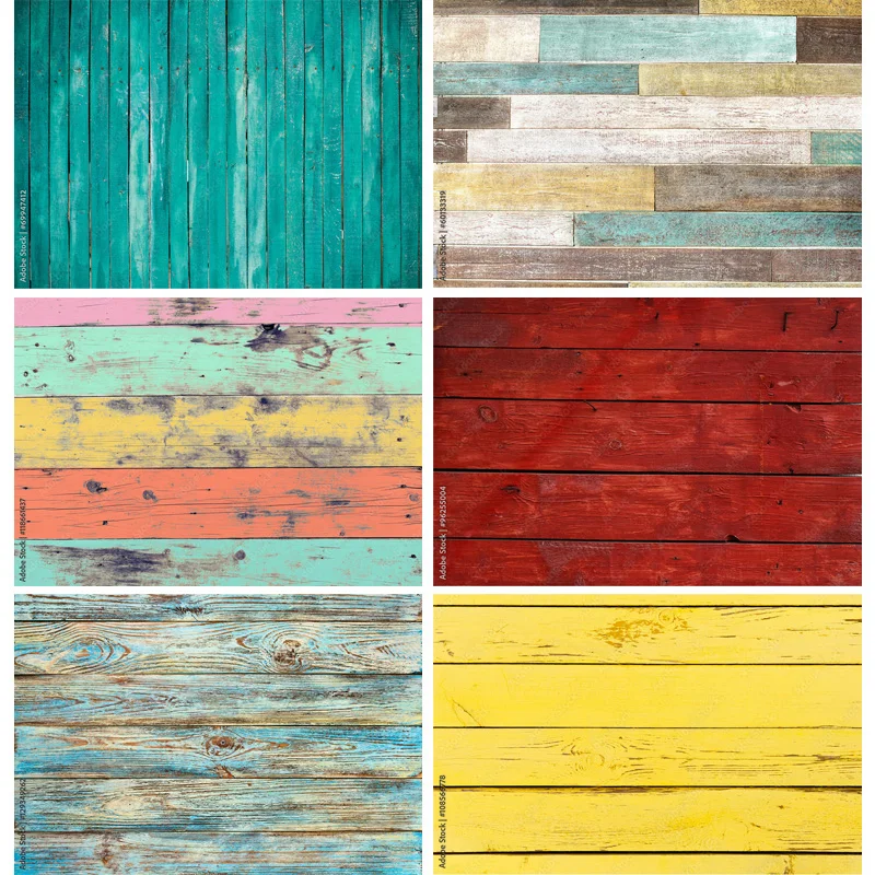 Vinyl Colored Retro Wooden Planks Children Portrait Photography Backdrops For Photo Studio Background Props  RU-01 vinyl custom dream forest castle fairy tale children photography backdrops prop photo background 2158 ttw 06