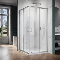 Corner Shower Enclosure For Bathroom 36 in.D x 36 in. W x 72 in. H, Double Sliding Shower Door with 1/4 in. Clear Glass 1