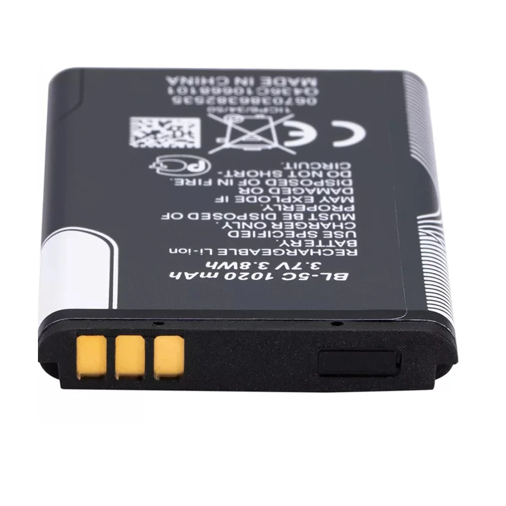 BL-5C BL5C 3,7 V 1020mAh литий-полимерный аккумулятор для телефона Nokia 1100 1110 1200 1208 1280 2600 2700 3100 3110 5130 6230 1600 (art.: 3920bed452eb0) - 3920bed452eb0