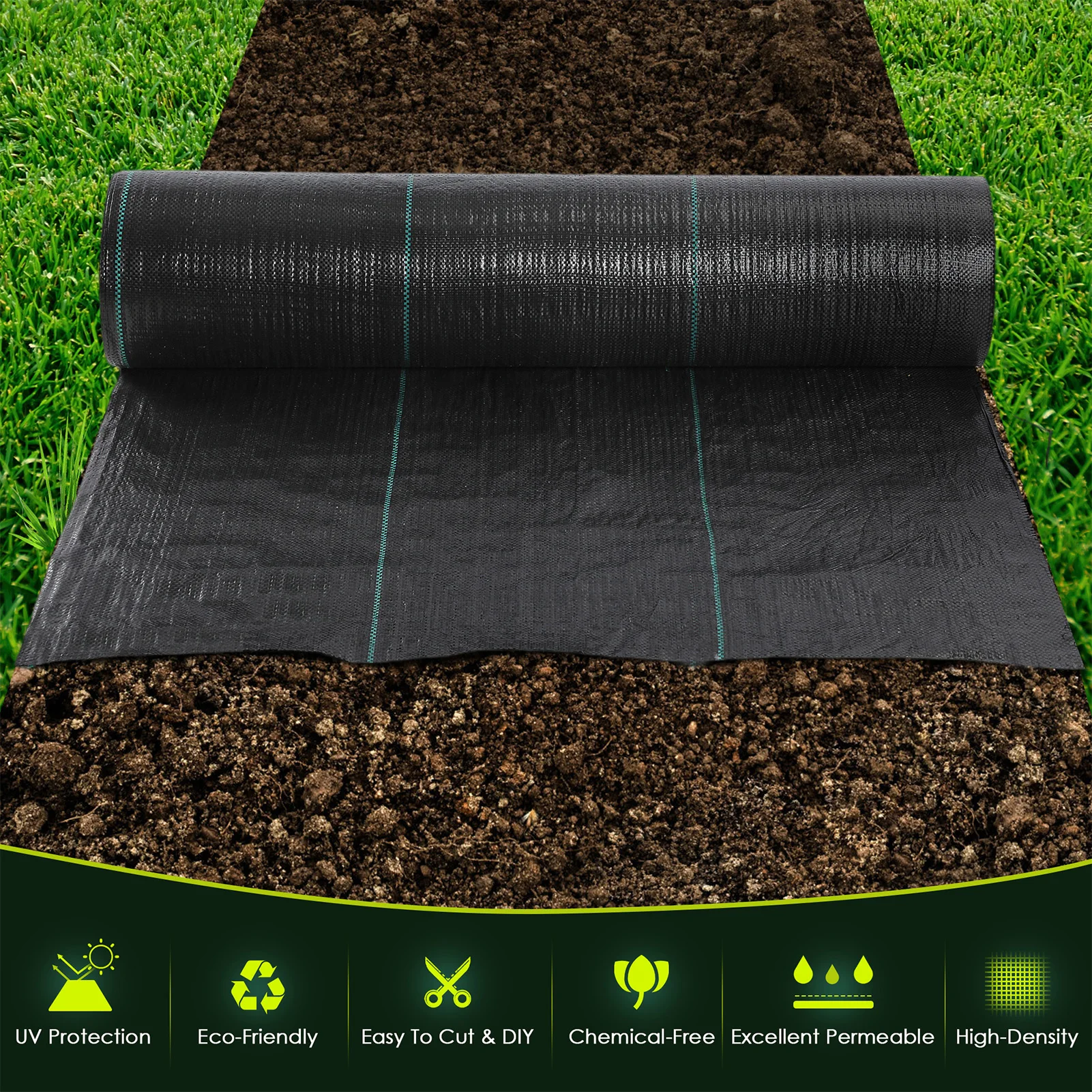 3*100ft Weed Membrane Garden Landscape Fabric Anti Grass Cloth ...