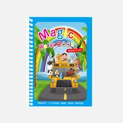 Children's Reusable Magic Water Drawing and Coloring Book - Sensory Educational Toy (Traffic With pen)
