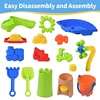 Kids Sand Water Table for Toddlers Age 1-3, 22PCS 3 in 1 Beach Summer Toys Sandbox Table for Outdoor Activity 5