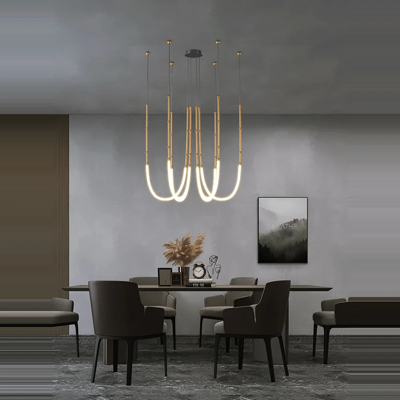 

LED Postmodern Gold Black Designer Hanging Lamps Lustre Chandelier Lighting Suspension Luminaire Lampen For Dinning Room