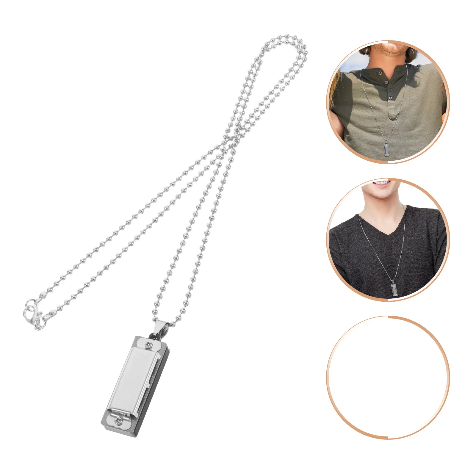 하모니카 목걸이 미니 펜던트 휴대용 악기 쥬얼리 목 장식 여성 남성 어린이 패션 음악 참 액세서리