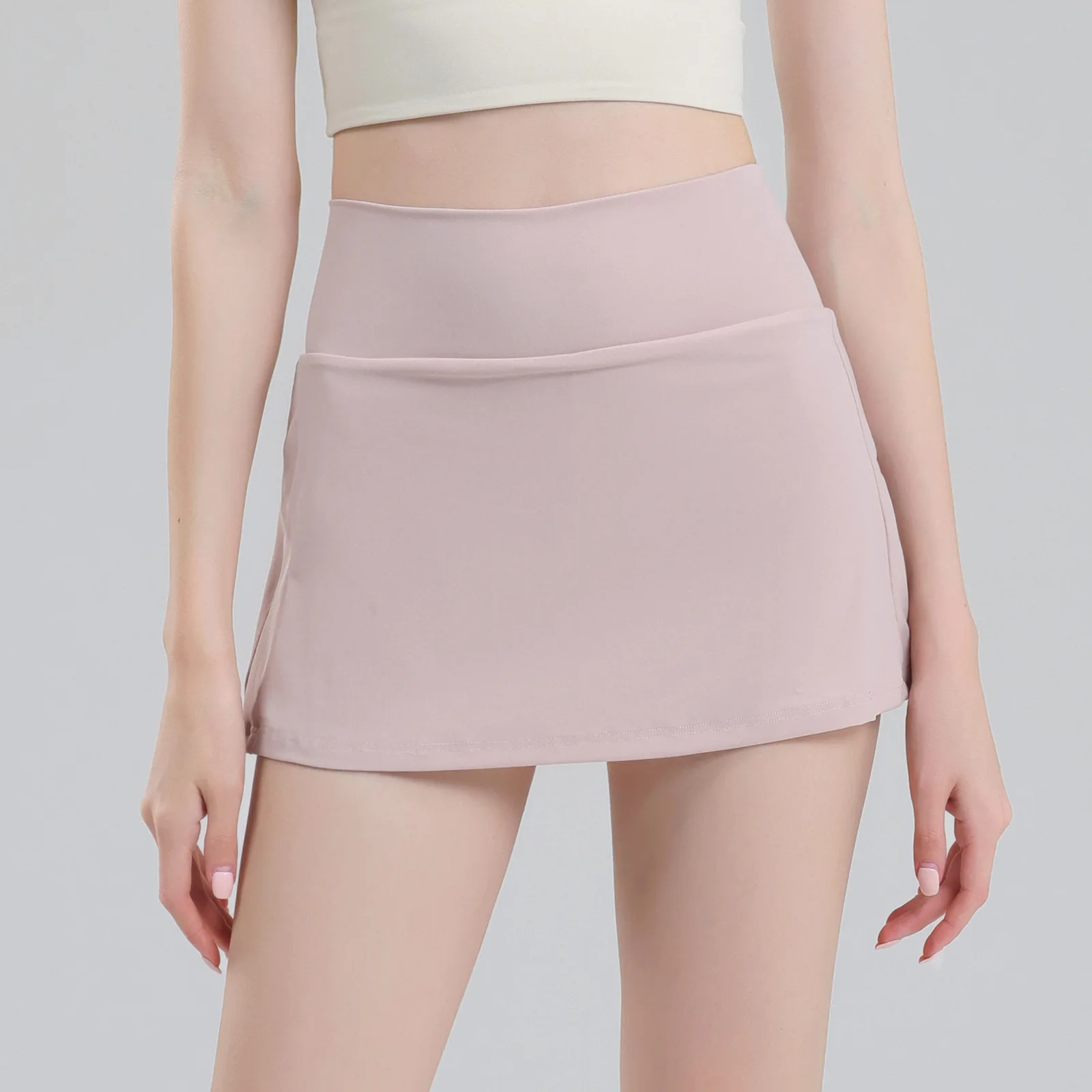 Sports Ice Feeling Women Anti Exposure Badminton Golf Tennis Skirts Fitness High Waist Running Athletic Double Layers Shorts