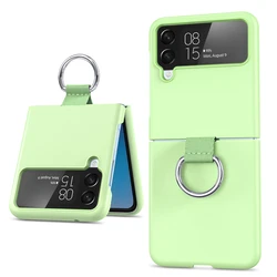 Luxury Matte PC Armor Finger Ring Grip Case in Candy  Design - Z Flip6 (Green)