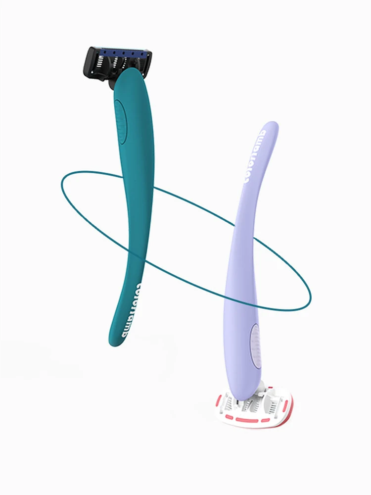 Colorlamb Whale Form Frauen Rasiermesser mit 5 Schicht Hautpflege Seife Klingen für Rasieren Körper Haar Removal Tool Sicher Reinigung Rasierer – Detail 14