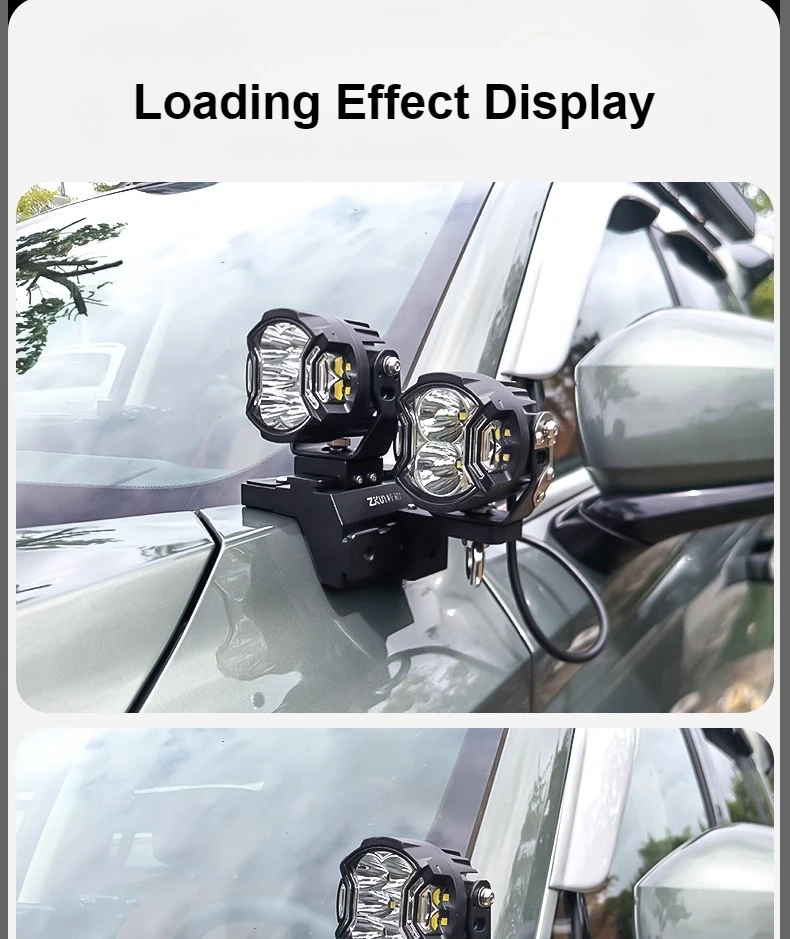For GWM Wey 07 Car A Pillar Led Spotlight Bracket Front Engine Hood Quick Release Dual Guide Rail Expansion Stand Lamp Holder detail image 8