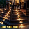 Warm White LED Solar Step Lamp Path Stair Outdoor Garden Lights Waterproof Balcony Light Decoration for Patio Stair Fence Light 2