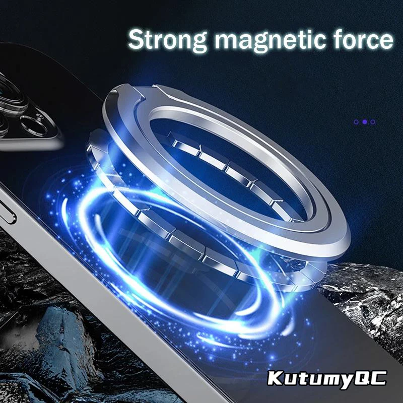iPhone 12 13 14 시리즈와 호환되는 자기 KutumyQC 휴대폰 링 홀더 MagSafe 탈착식 휴대폰 그립 킥스탠드
