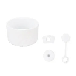 Silicone Spill-Proof Stopper Set: Cup Boots & Reusable Straw Covers (4-Pack) (White)