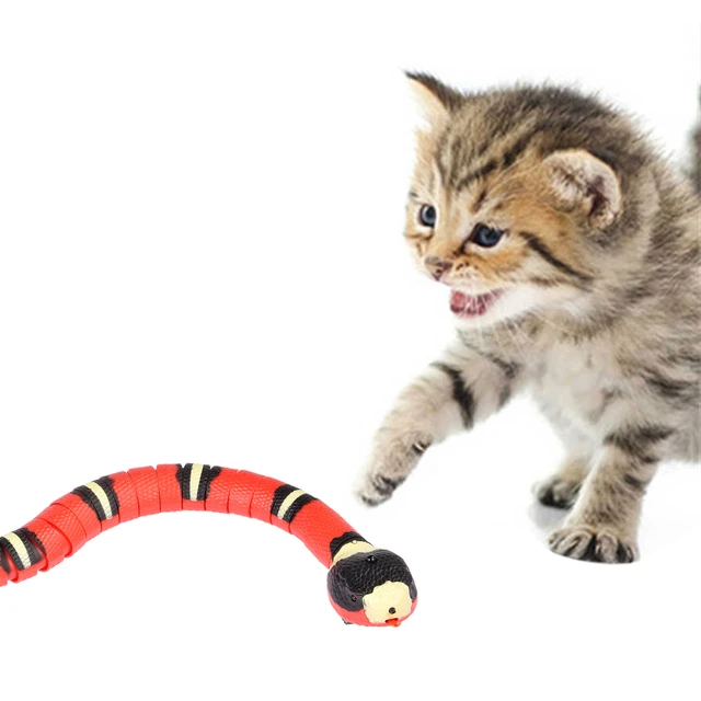 Smart Sensing Snake Cat Toys Eletronic Interactive Toys for Cats USB  Charging Cat Accessories for Pet Dogs Game Play Toy