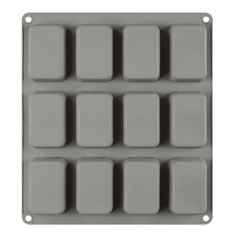 

12 Cavity Square Silicone Brownie Baking Pan DIY For Mini Cakes Cookie Biscuit Bread Mould Dessert Bakeware Decorating Tools